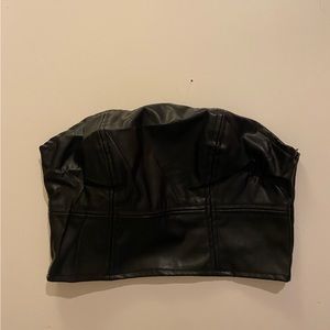 Black leather bandeau